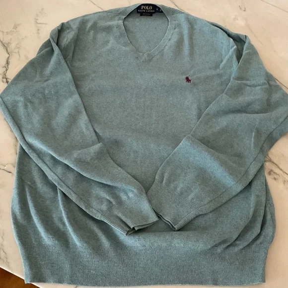 Ralph Lauren Polo V Neck Pima Sz. L - Picture 4 of 5